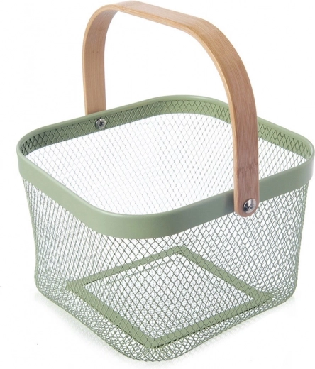 Cesta metálica de almacenamiento GREENISH, verde, 27 × 24,5 × 17,5 cm