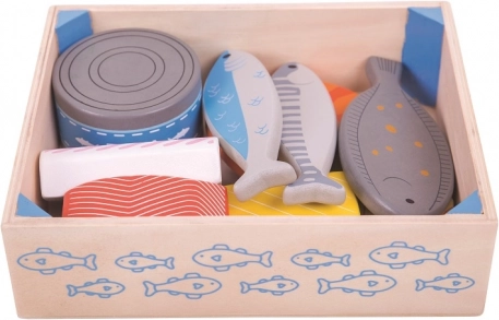 Mariscos de madera en cajita Bigjigs Toys