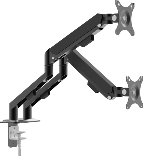 Soporte de sobremesa para dos monitores y TV con brazos telescópicos de hasta 30 pulgadas