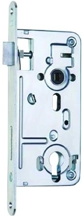 Cerradura de embutir K136 72/80 P-L blanca, cilíndrica con transmisión