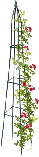 Obelisco de jardín Vilde para plantas trepadoras verde 190 cm