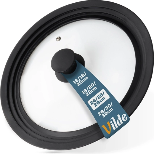 Tapa universal de vidrio con borde de silicona 24/26/28 cm