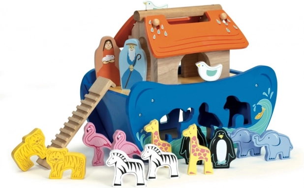 Le Toy Van arca de Noé – clasificador encajable de formas de madera con animalitos