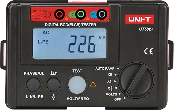 Uni-T tester de interruptores diferenciales UT582+