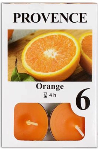 Velas de té con aroma a naranja, 6 uds.