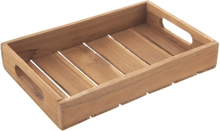 Bandeja de servir de madera de teca 26 × 18 cm