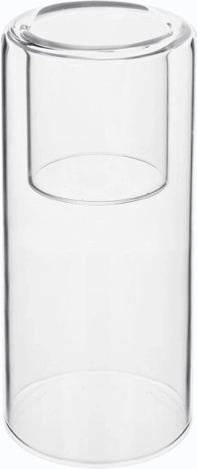 Portavelas de vidrio transparente para vela de té 14,5 cm