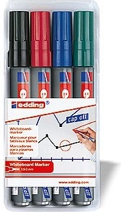 Rotuladores para pizarra blanca Edding 250 – set de 4 uds.