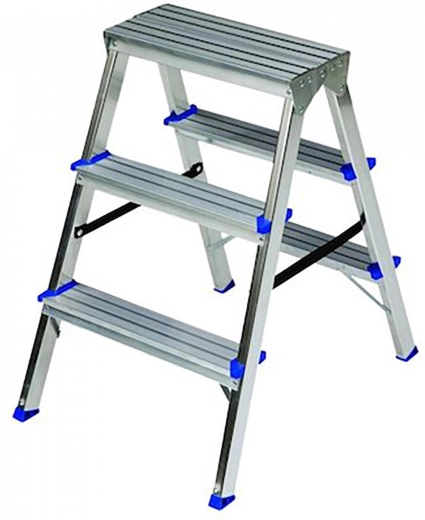 Escalerilla de aluminio de doble cara de 3 peldaños ELKOP