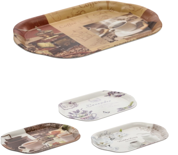 Bandeja ovalada de plástico para servir 35,5 × 24,5 cm