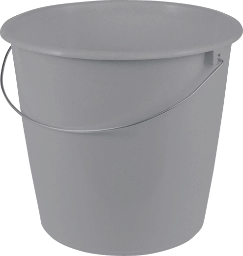 Cubo de 10 l con asa metálica, gris
