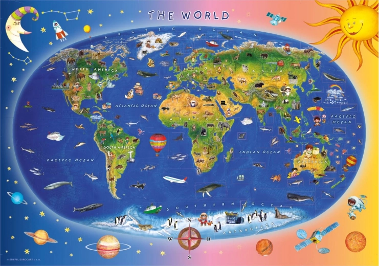 Puzzle mapa infantil Dino 300 piezas XL
