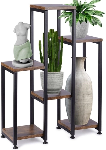 Soporte para flores de 6 niveles 70 cm – metal y madera decorativa