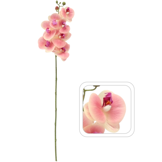 Rama artificial de orquídea 74 cm rosa
