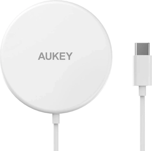 Aukey Aircore Magnetic LC-A1 cargador inalámbrico MagSafe Qi 15 W USB-C blanco