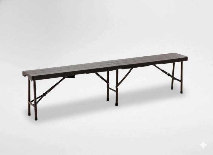 Banco turístico plegable 180 × 25 × 43 cm marrón