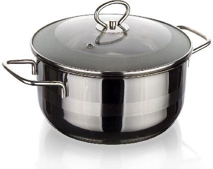 Olla de acero inoxidable de 22 cm con tapa de cristal 4 l MATTE New Line para inducción
