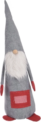 Gnomo navideño decorativo de poliéster gris claro 95 cm