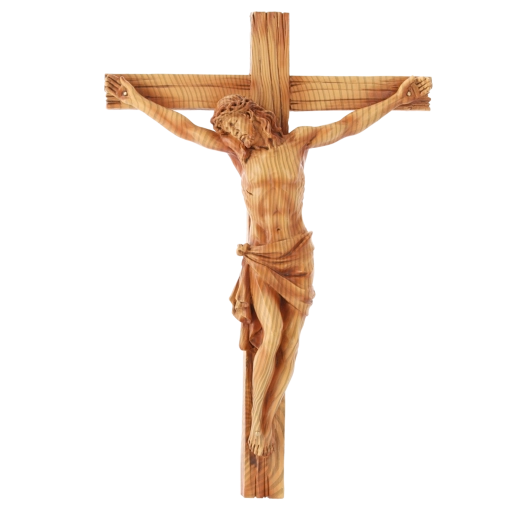 Cruz colgante con figura de Jesús, poliresina, 24 × 6,5 × 36 cm