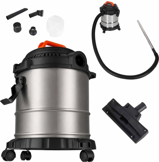 Aspiradora de taller para cenizas y aspirado en húmedo y seco con función de soplado 20 l 2000 W