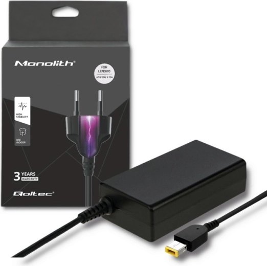 Adaptador de corriente para Lenovo 65 W, 20 V, 3,25 A con conector square tip
