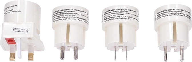 Adaptador de viaje universal Solight sin conexión a tierra - 1 unidad