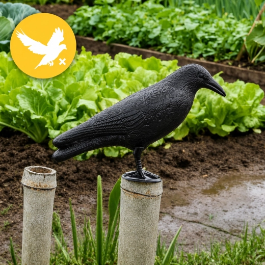 Gran cuervo – repelente de aves para balcón y jardín 32 × 11 × 20 cm - 1 pieza