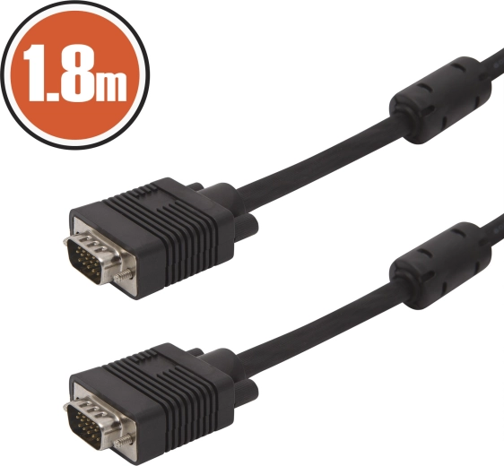 Cable VGA para monitor de 1,8 m negro
