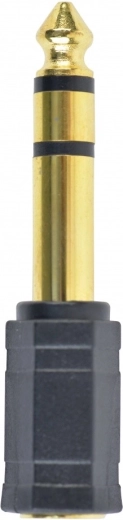 Adaptador de audio 6,35 mm TRS (macho) a jack de 3,5 mm (hembra) – chapado en oro