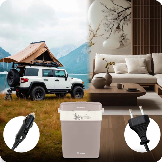Doble alimentación 12 V/230 V para casa y para viajar