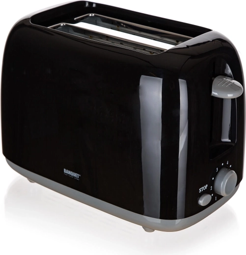 Tostadora para 2 tostadas, negro‑gris, 650‑750 W