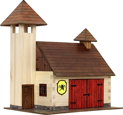 Kit de construcción de madera para pegar HOBBY KITS – parque de bomberos 1:32