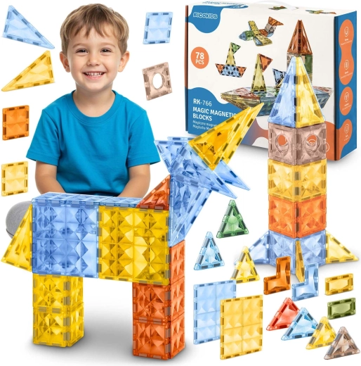 Bloques de construcción magnéticos Ricokids XL 70+ piezas
