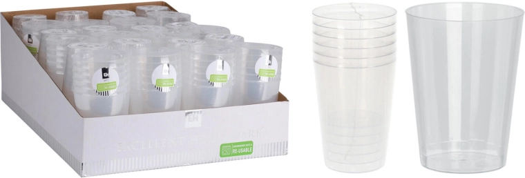 Vasos de plástico 280 ml transparentes – set de 6 uds
