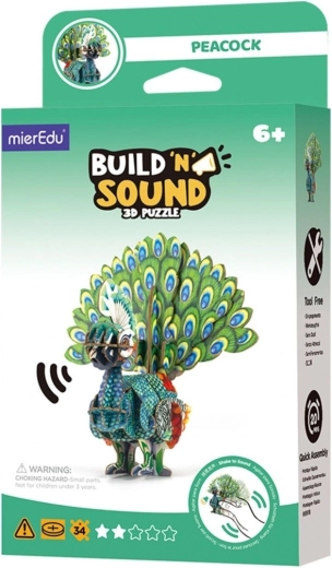 Puzzle 3D MierEdu Construye y escucha – pavo real
