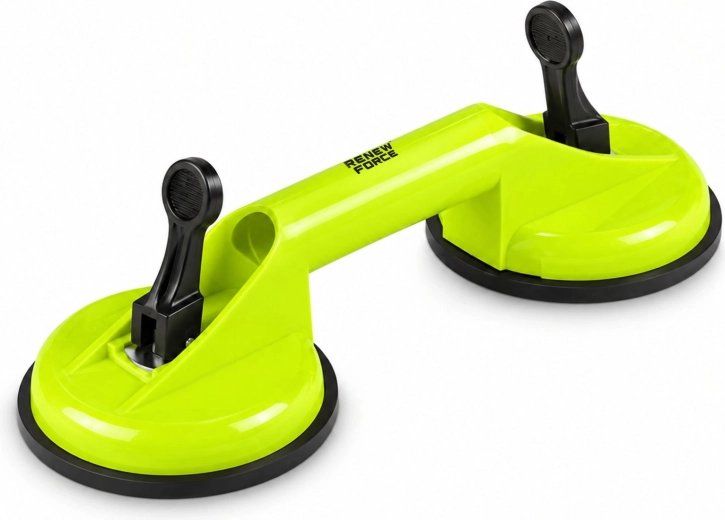 Ventosa doble para vidrio y azulejos con capacidad de carga de hasta 90 kg