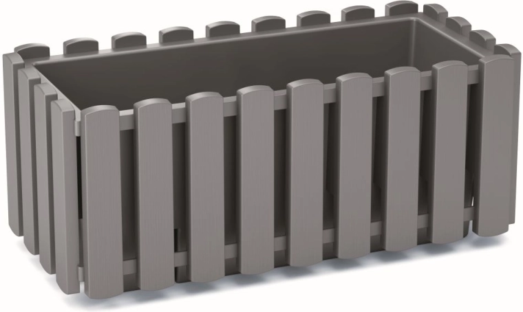 Macetero de plástico con diseño de listones 38 cm – gris piedra
