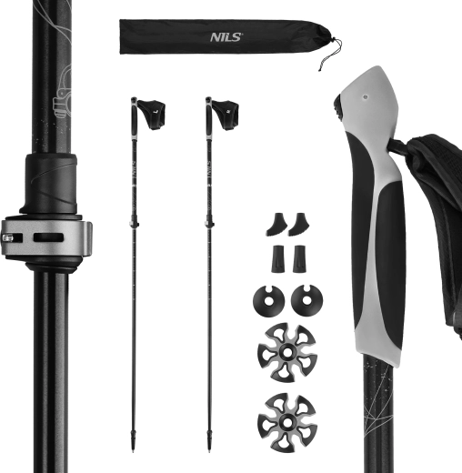 Bastones de nordic walking NILS con cierre rápido y empuñadura ergonómica