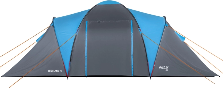 Tienda familiar NILS Camp Highland IV para 4 personas, azul/gris