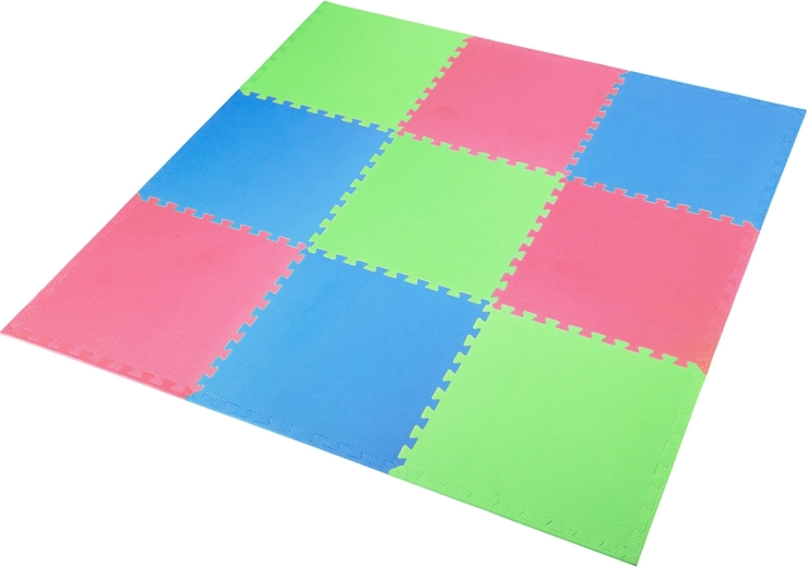 Alfombrilla protectora tipo puzzle ONE Fitness MP10, verde–azul–roja