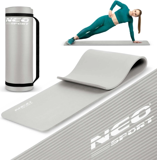 Esterilla de ejercicio NEO SPORT 183 × 60 cm gris