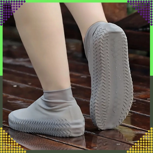 Fundas de silicona impermeables para zapatos con suela antideslizante, talla S, gris