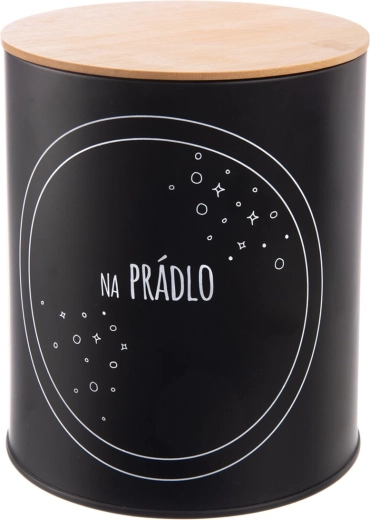 Bote metálico para detergente con bambú negro 3,3 l