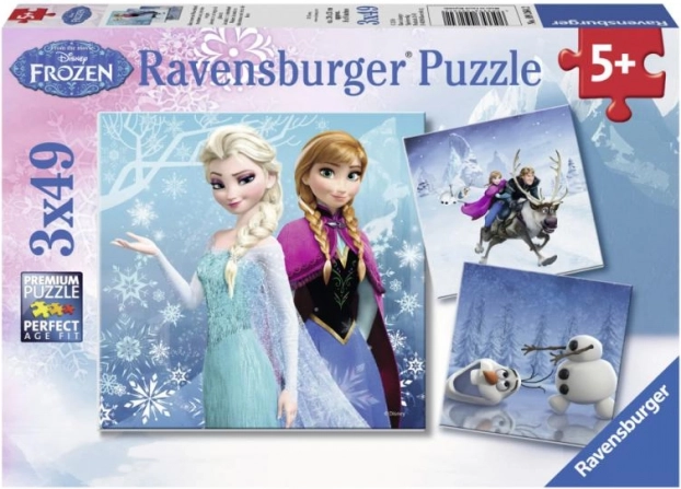 Puzzle Ravensburger Frozen: aventura invernal 3×49 piezas