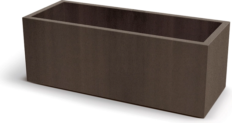 Macetero CUBLA CASE 98 cm en acabado de acero corten