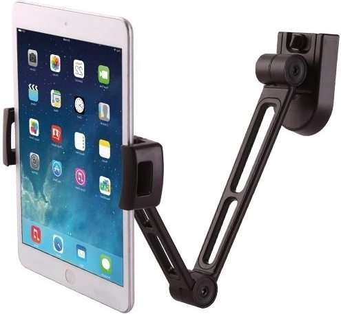Soporte de pared para tablet de 4,7–12,9" con brazo ajustable – negro