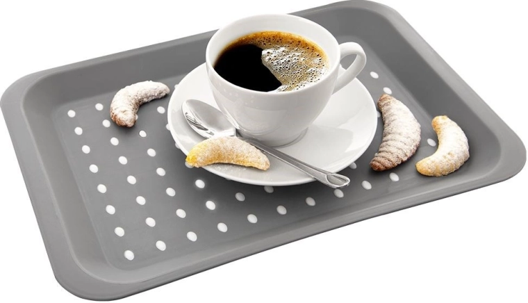 Bandeja de servicio gris 33 × 23 cm