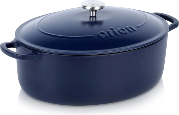 Asador ovalado de hierro fundido esmaltado 6 l con tapa