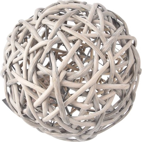 Bola decorativa luminosa de ratán LED de 15 cm, gris