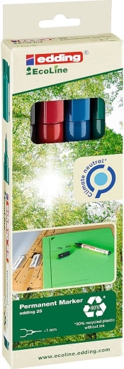 Rotulador permanente Edding 25 EcoLine, set de 4 uds.